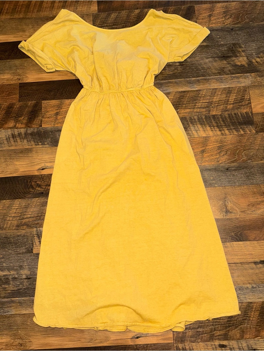 Free People Beach Sunflower Yellow Elastic-Waist Maxi Dress